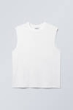 White - Boxy Washed Tank Top - 0