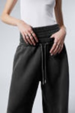 Black - Double-Layered Standard Sweatpants - 1