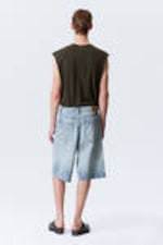 Tide Blue - Astro Denim Loose Baggy Shorts - 7