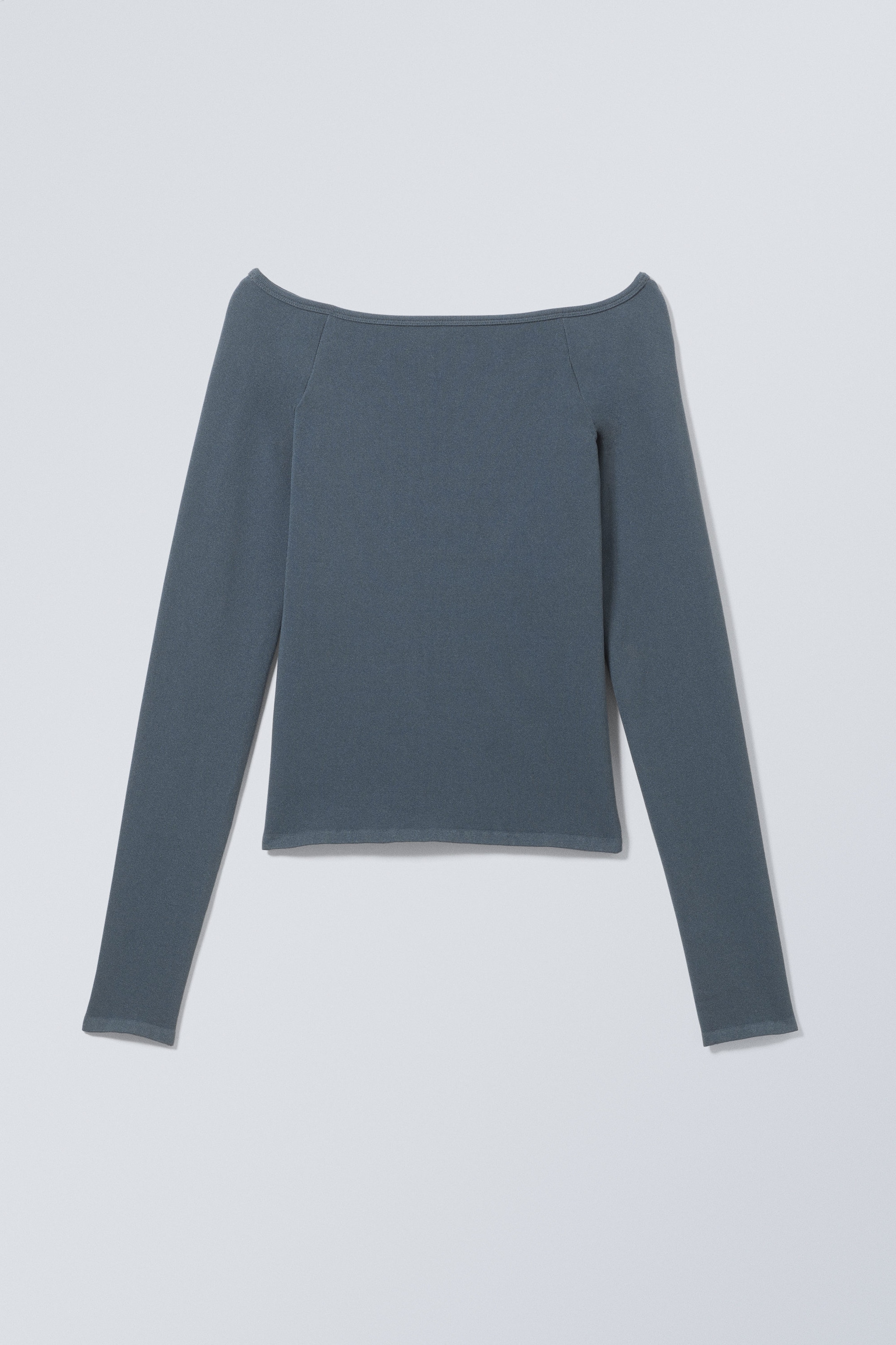 Donkergroen - Off-shoulder top met lange mouw - 0