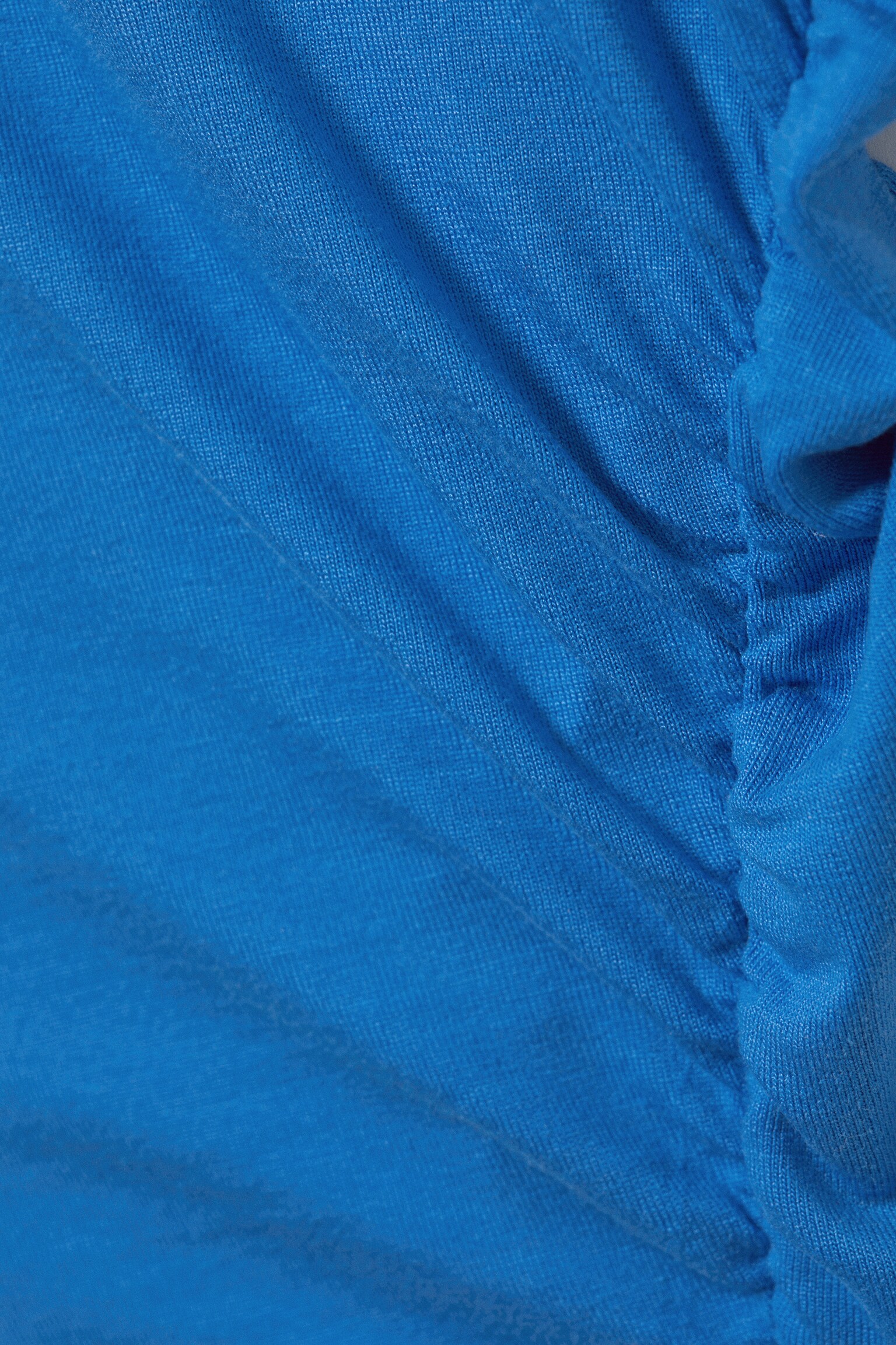 Slim Fit Draped Lyocell Top - Blue/Black - 4