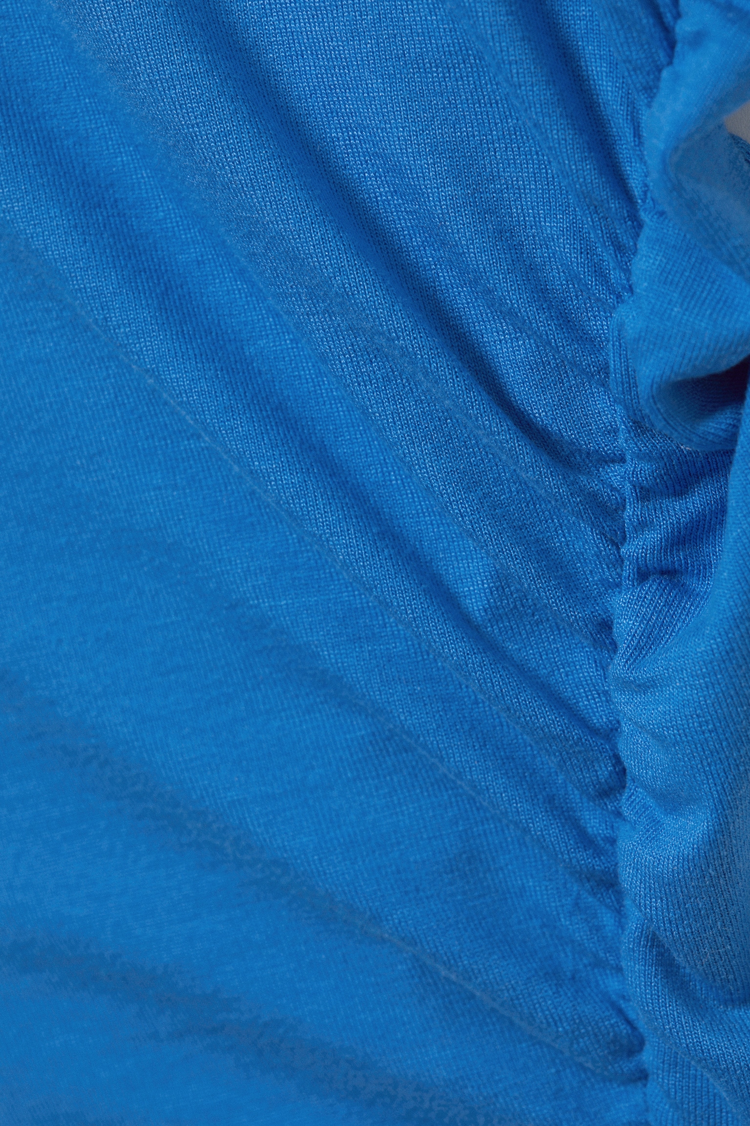 Slim Fit Draped Lyocell Top - Blue/Black - 3