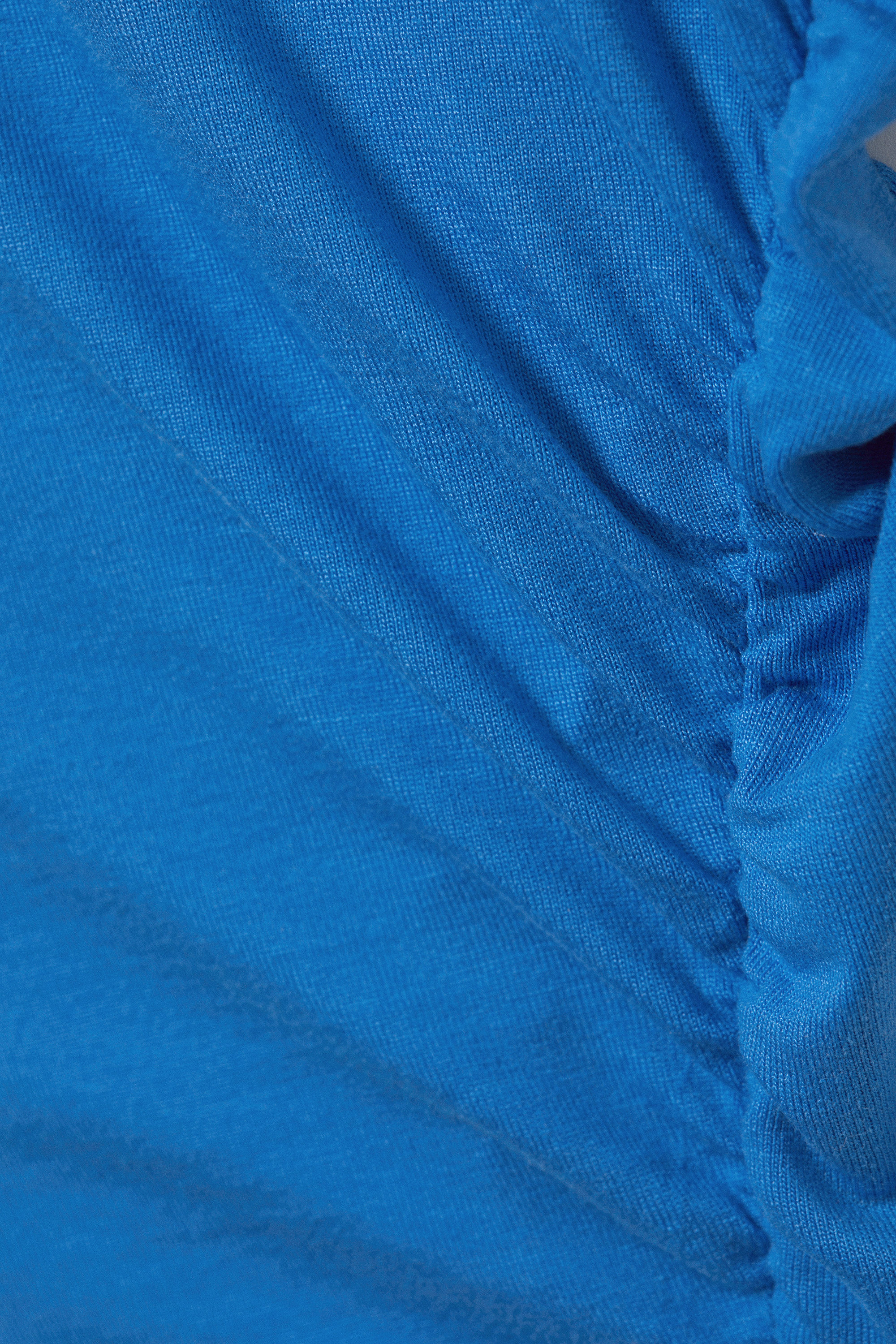 Blue - Slim Fit Draped Lyocell Top - 4