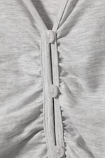 Hellgrau meliert - BELLE B - GERAFFTER CARDIGAN MIT V-AUSSCHNITT - 2