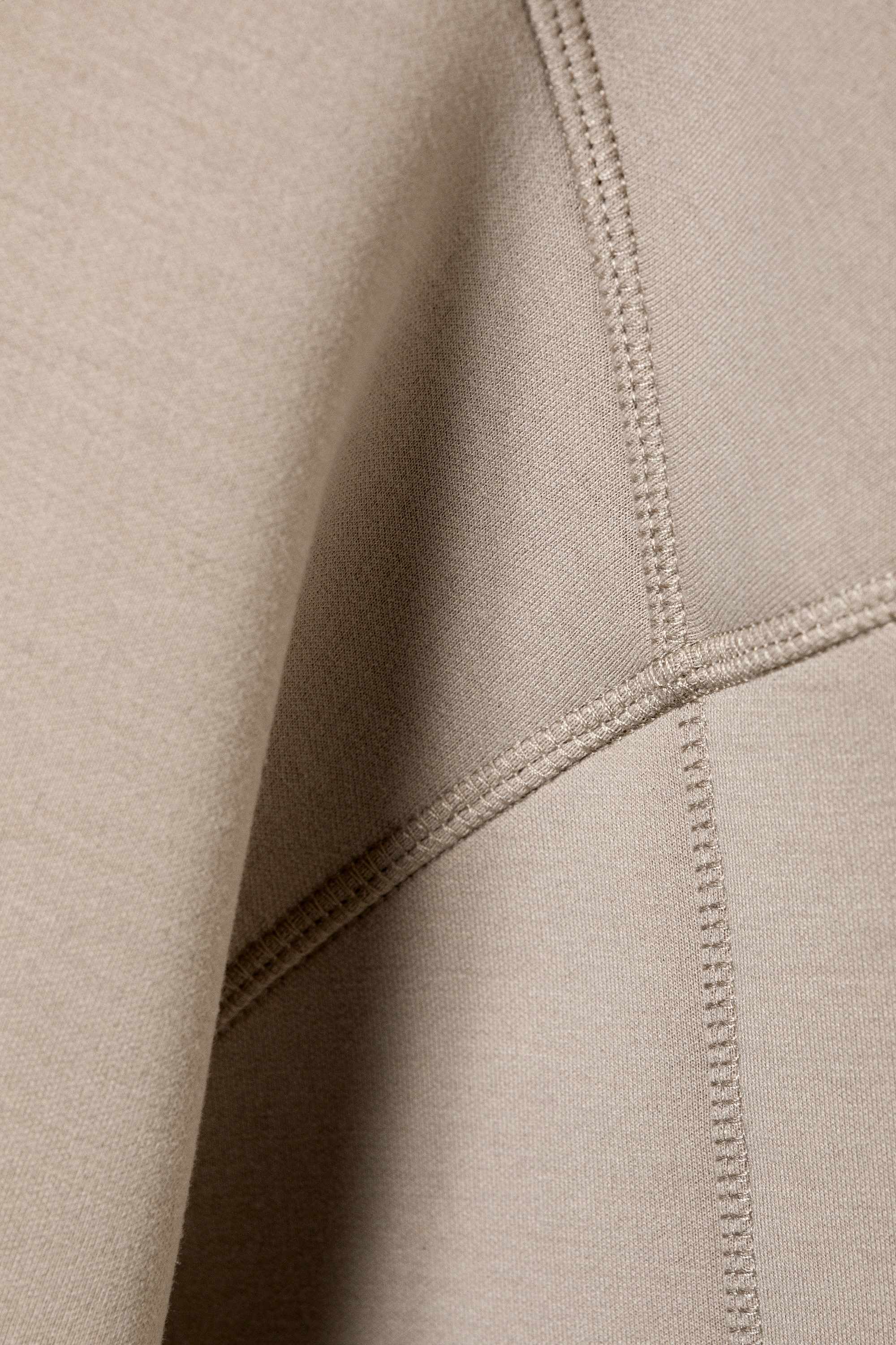 Light Dusty Mole - Loose High-Neck Scuba Zip Hoodie - 2