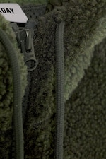 Khaki green - Jim Pile Zip Hoodie - 1