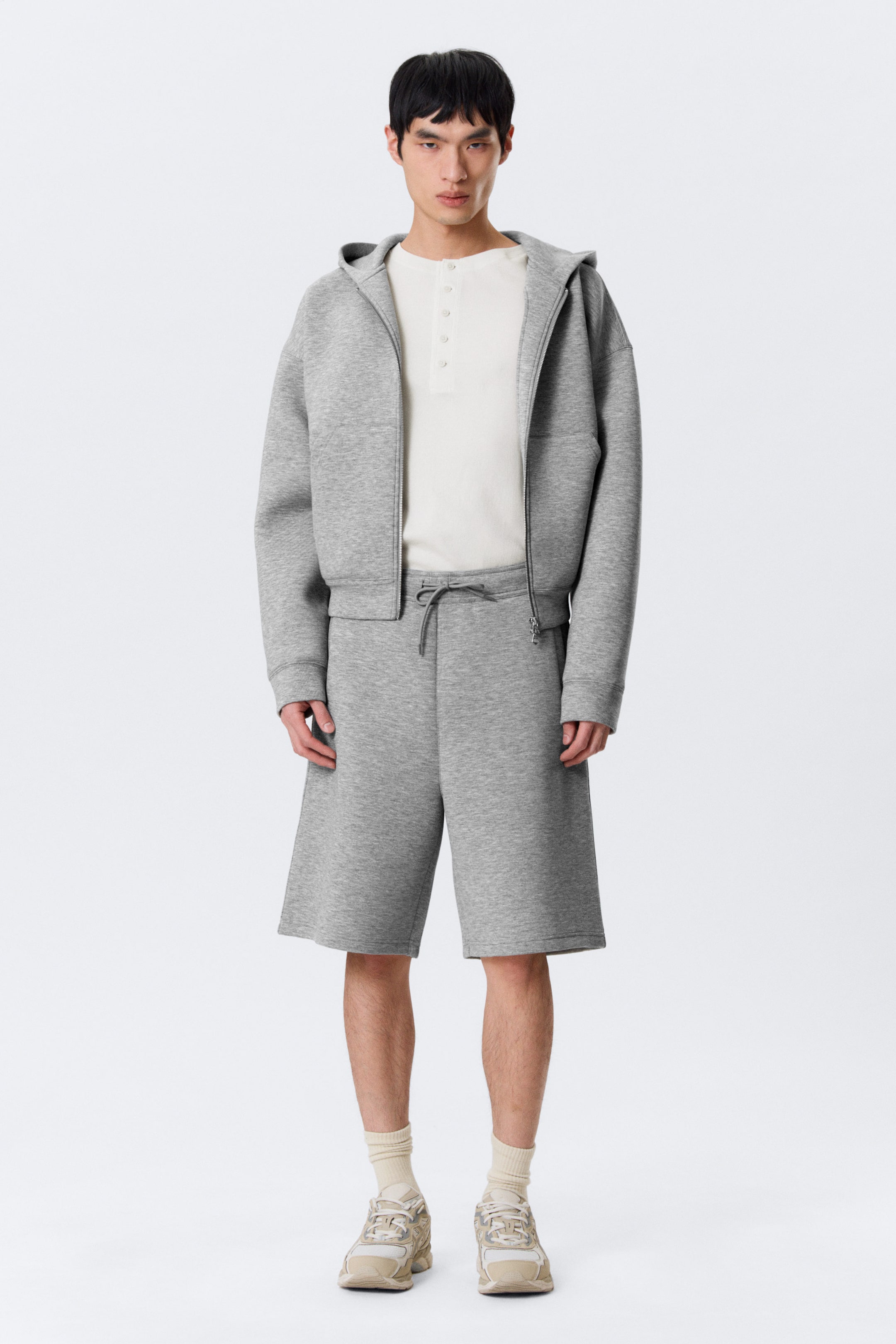 Gris chiné - Short en néoprène Loose Fit - 2