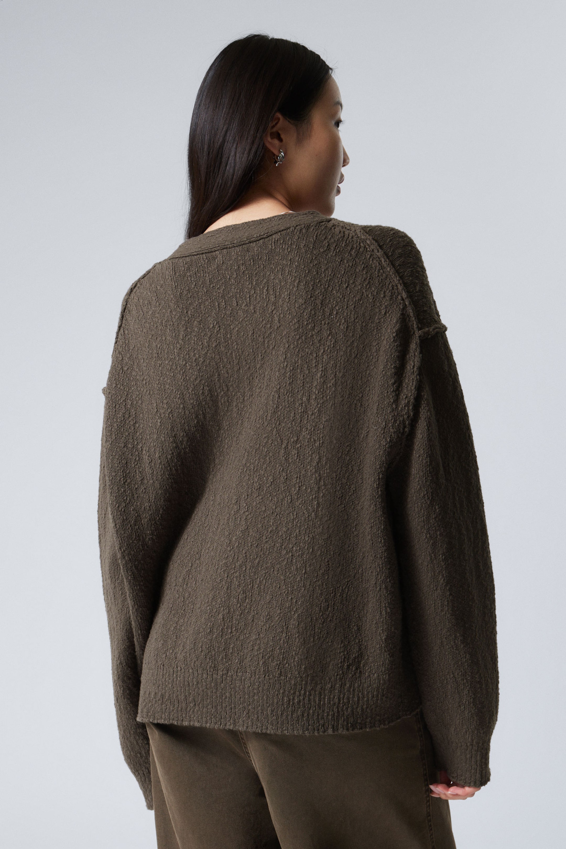 Dunkelgrau - Strickjacke aus Baumwolle - 2