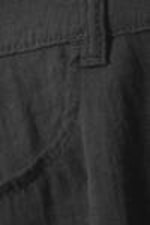 Dark Grey - Crinkle Low Waist Loose Fit Trousers - 4