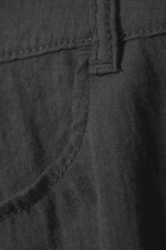 Dark Grey - Crinkle Low Waist Loose Fit Trousers - 5