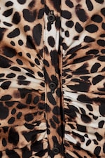 Leopard-print - Short-Sleeved Mini Shirt Dress - 7