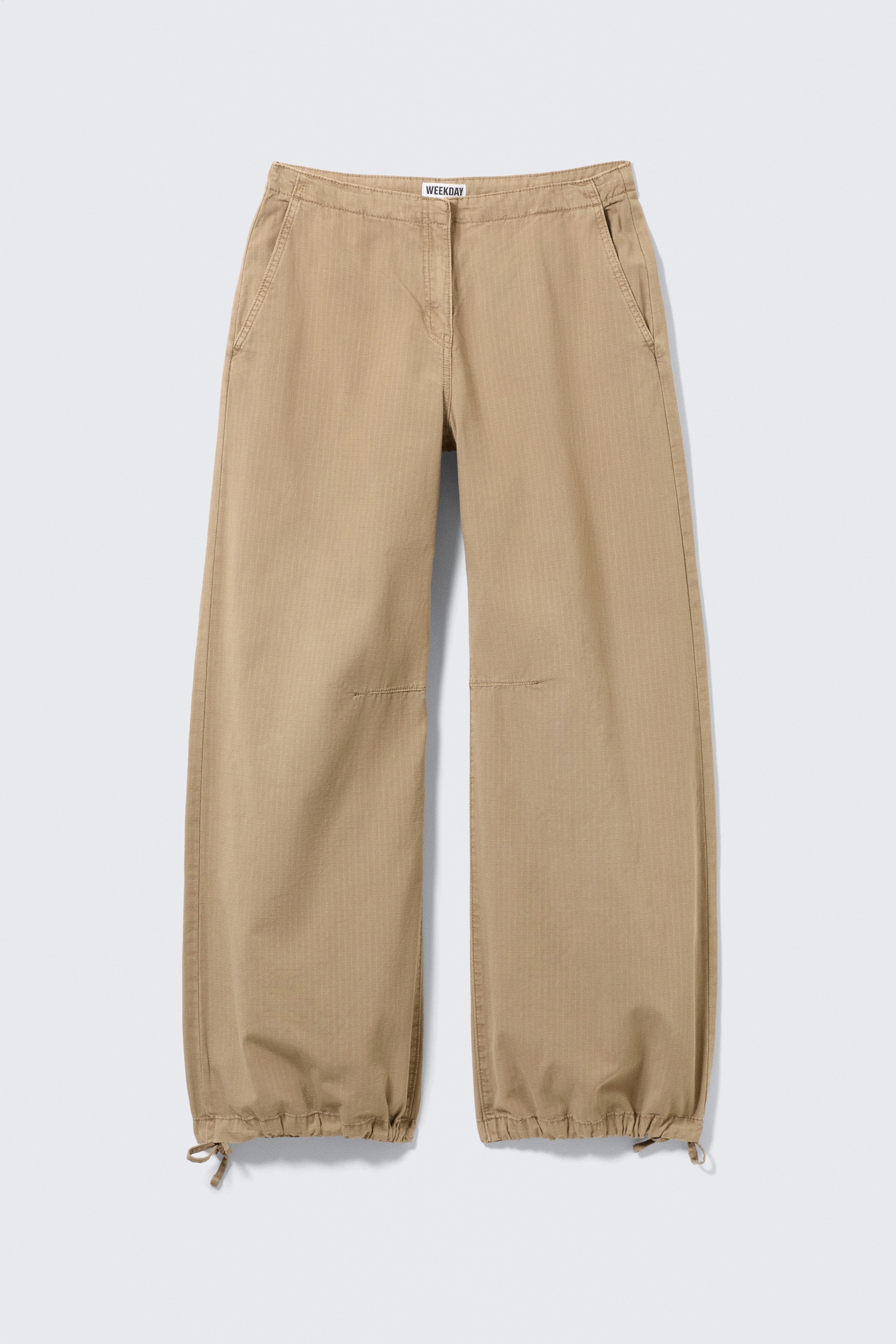 Low Rise Baggy Ripstop Trousers - Beige/Mörk Khaki/Mörkgrå - 2