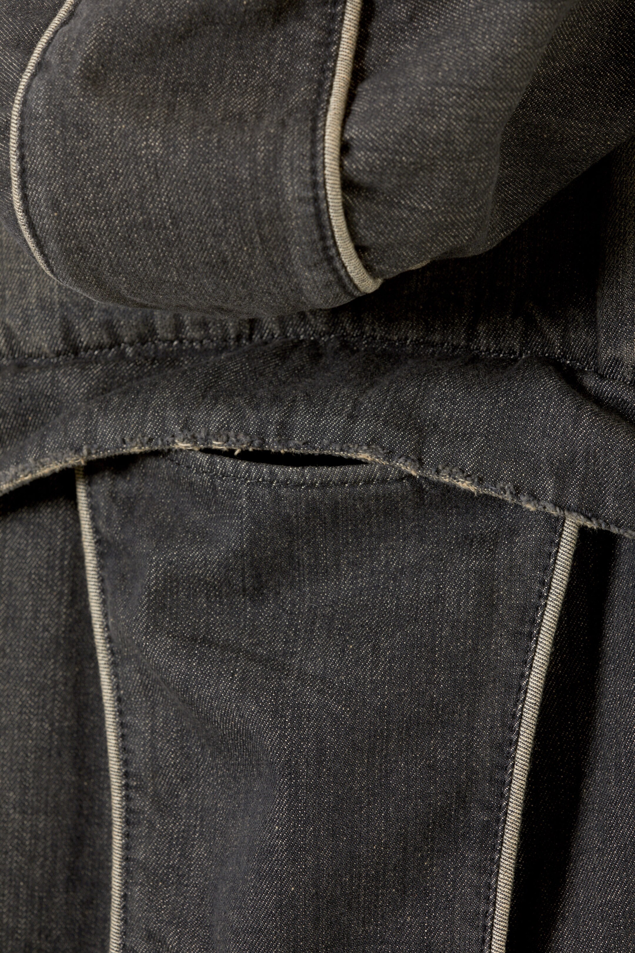 Schmutzige Asche - Denim-Kapuzenweste mit Taschen - 2