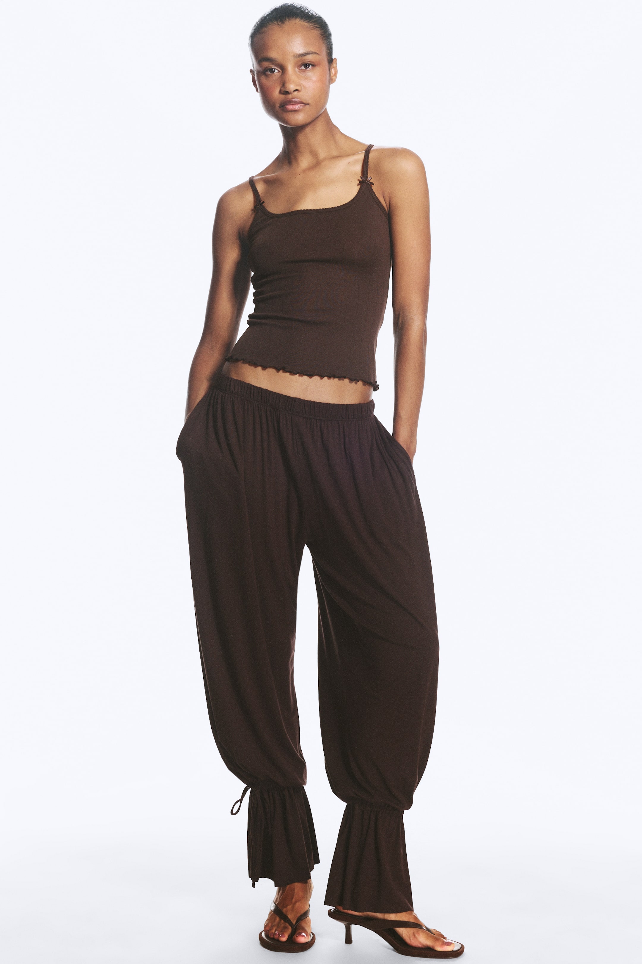 View larger image: Jersey Balloon Trousers - Dark Brown - Ladies | H&M GB 1