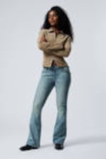 Turquoise Dust - Mittelblau - Flame Low Rise Slim Flared Leg Twist Jeans - 0