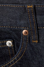 Blue Rinse - Dark Blue - Void Mid Rise Loose Long Denim Shorts - 5