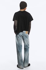 MC Blue - Medium Blue - Low-Rise Regular Straight Biker Jeans - 5