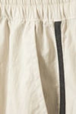 Beige - Schwarzer Streifen - Zip-off-Trainingshose aus Nylon - 7