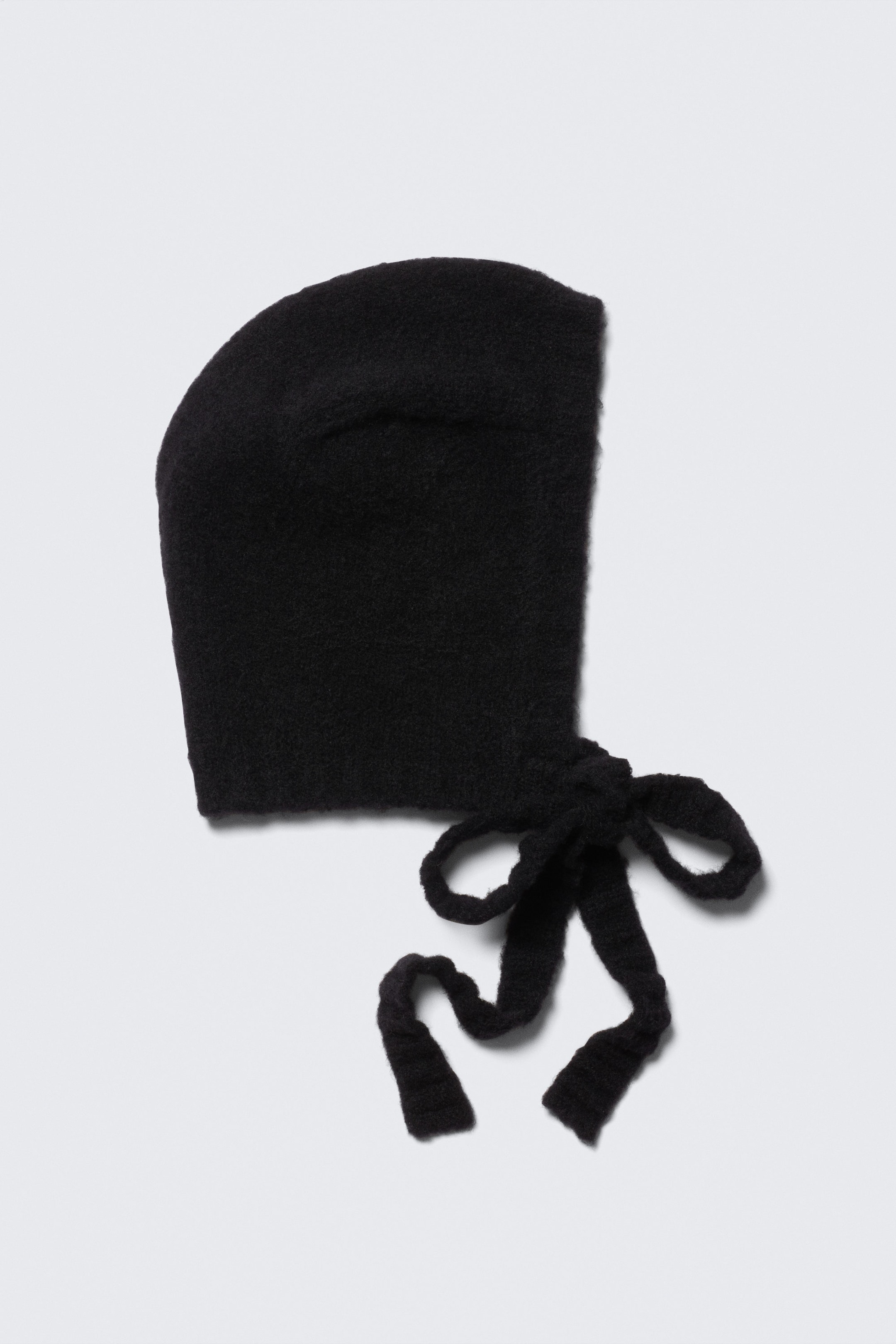 Black - Tied Knit Bonnet - 4