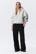 Grey Melange - Oversized Scuba Hoodie - 1