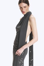 Mørkegrå - Halter maxi-kjole - 2