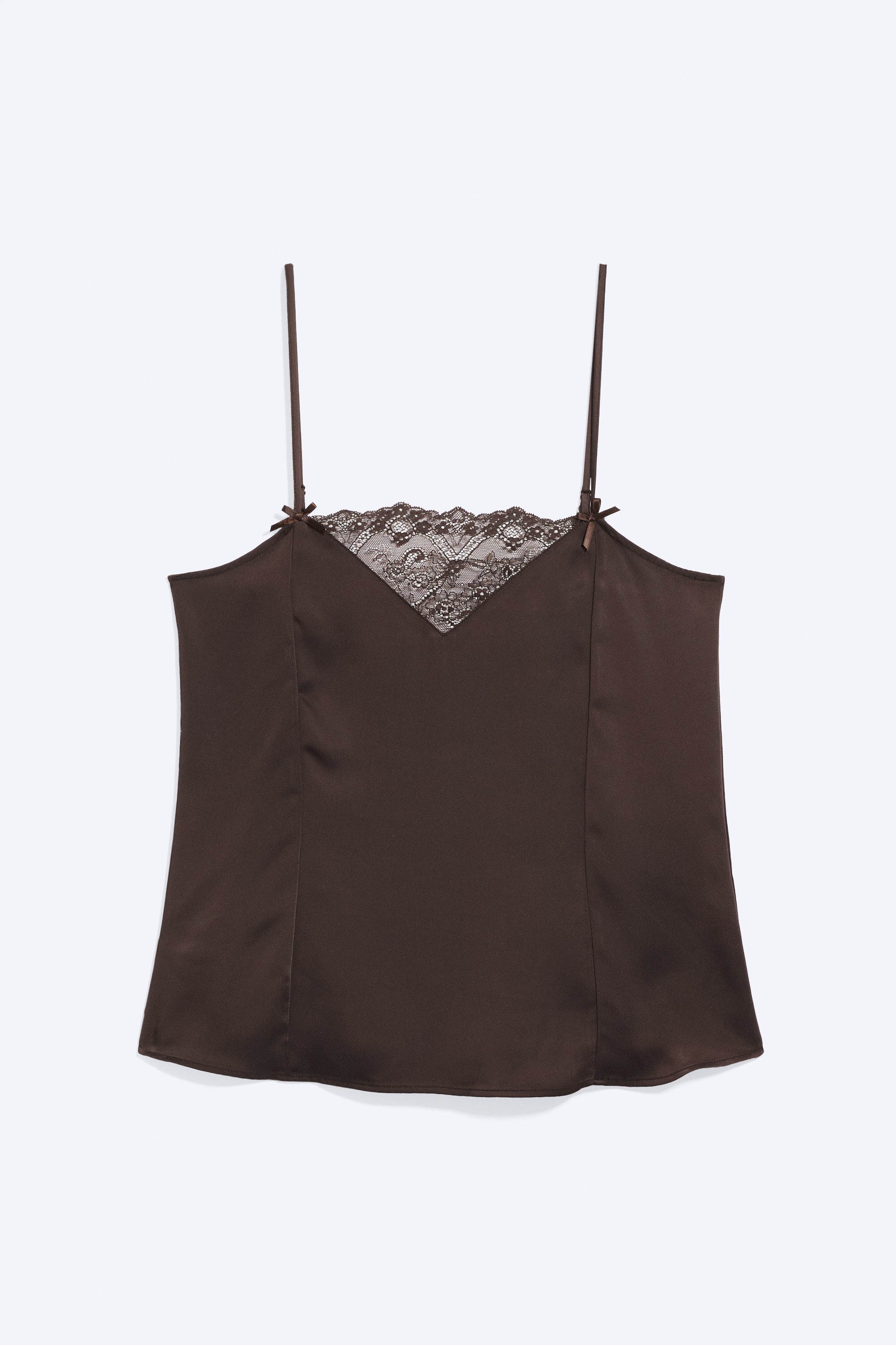 Satin-Top mit Spitze