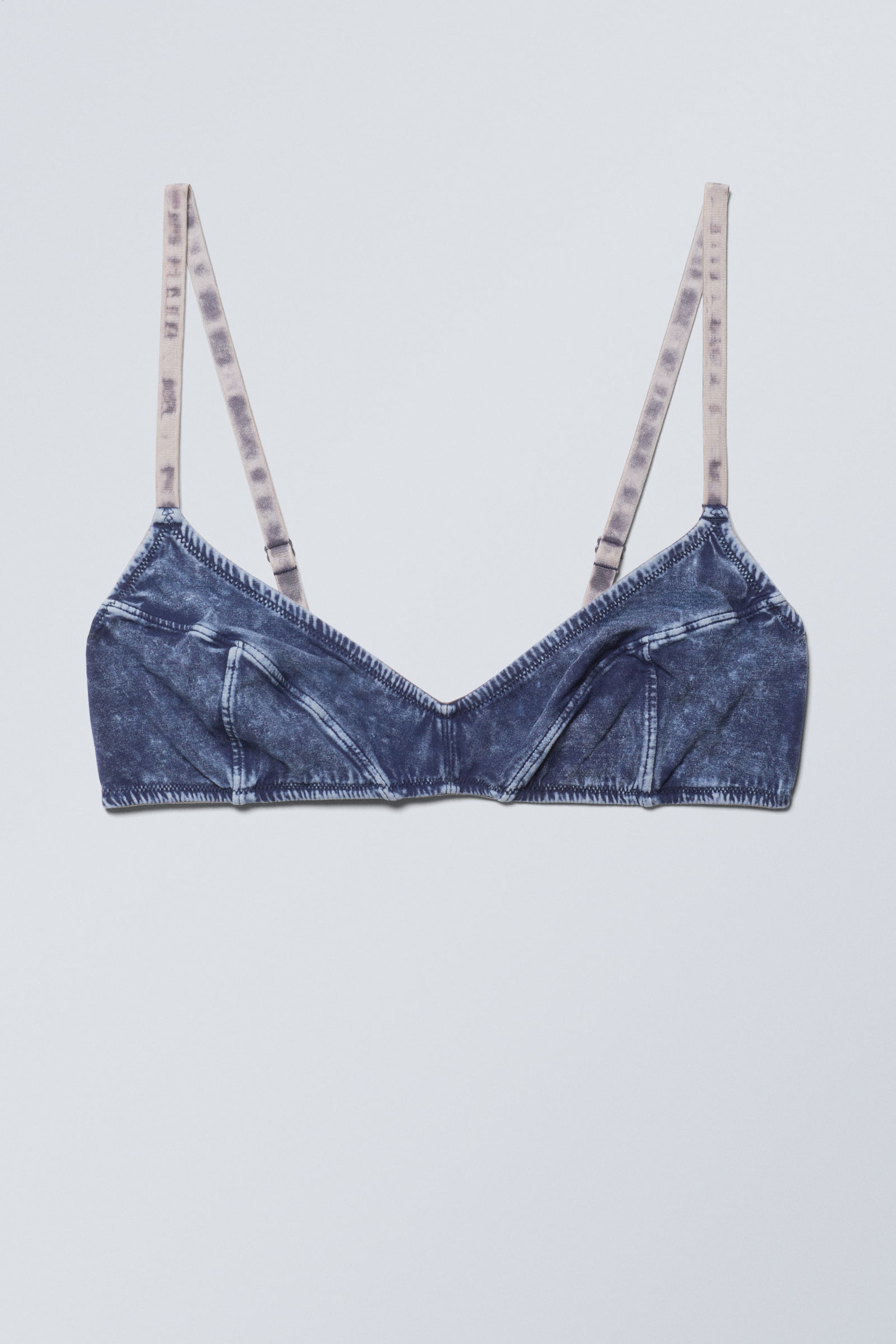 Bleach Washed Blue - Miley Washed Cotton Bra - 1