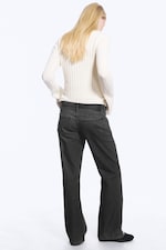 Coated Black - Aura Low Rise Relaxed Bootcut Jeans - 4