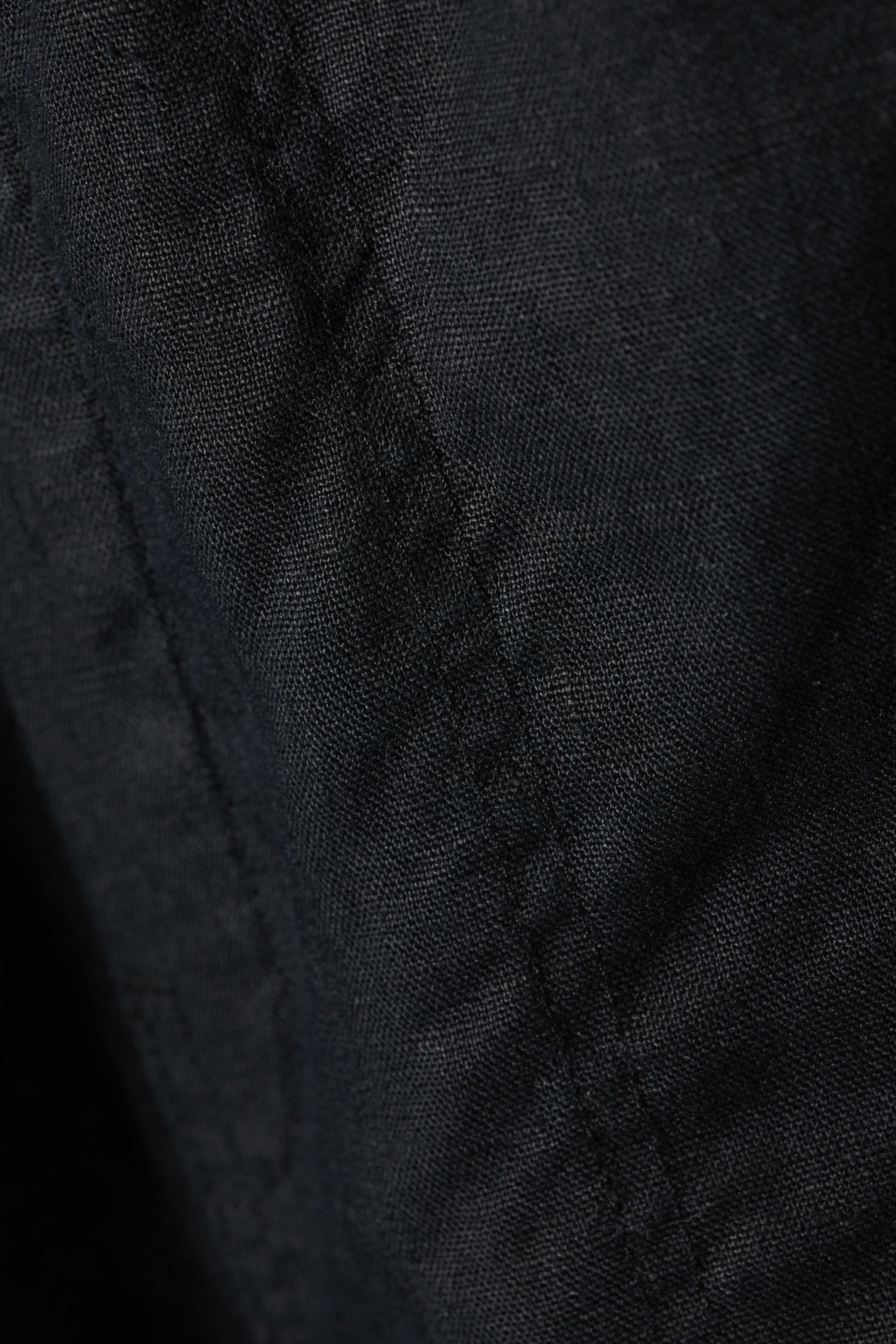 Schwarz - Relaxte Leinenhose - 1