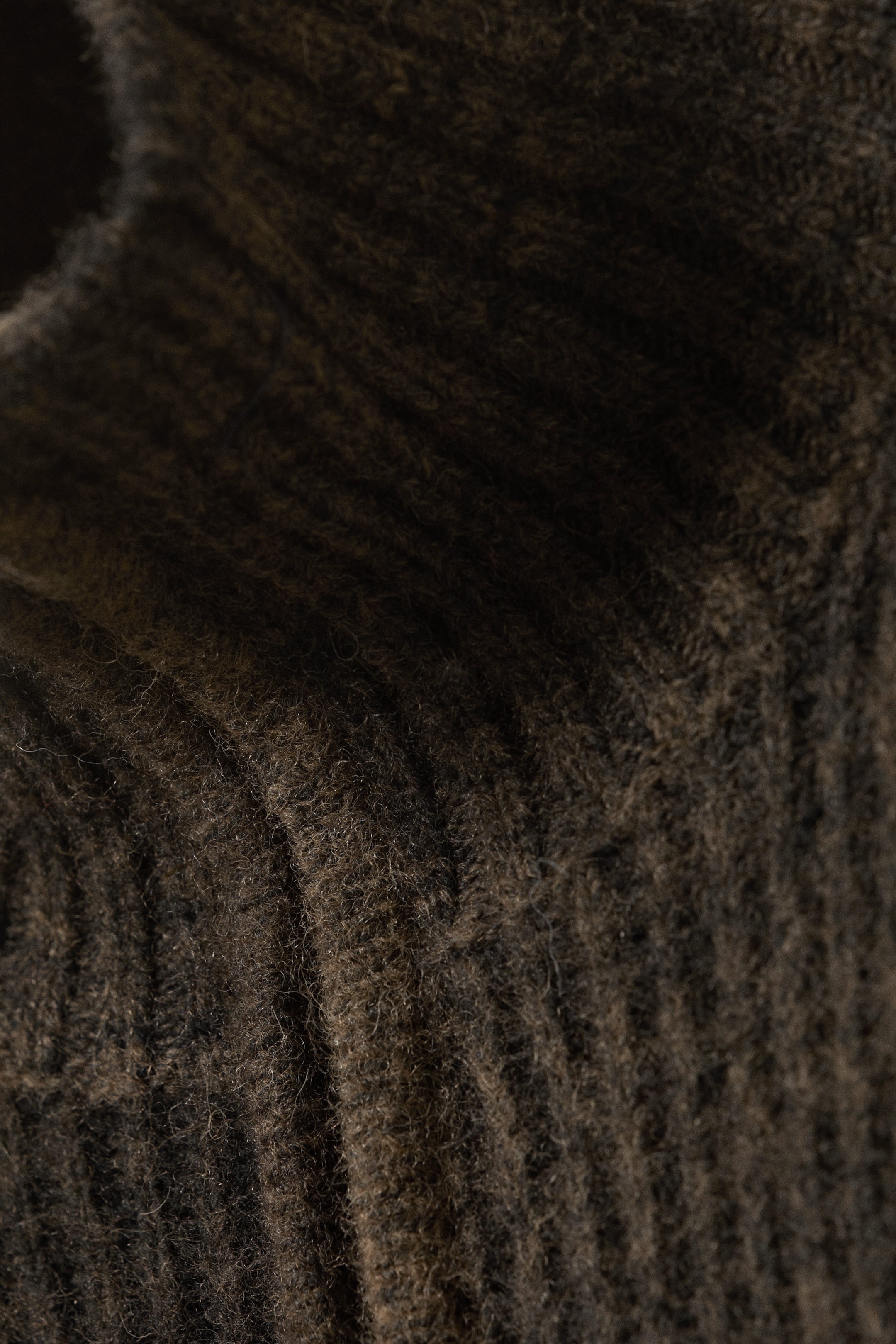 Dark Brown Space-Dye - Knitted Wool-Blend Zip Cardigan - 6