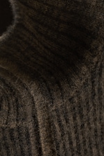 Dark Brown Space-Dye - Knitted Wool-Blend Zip Cardigan - 6