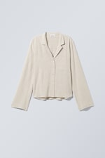 Ecru - Nova Linen Mix Shirt - 0