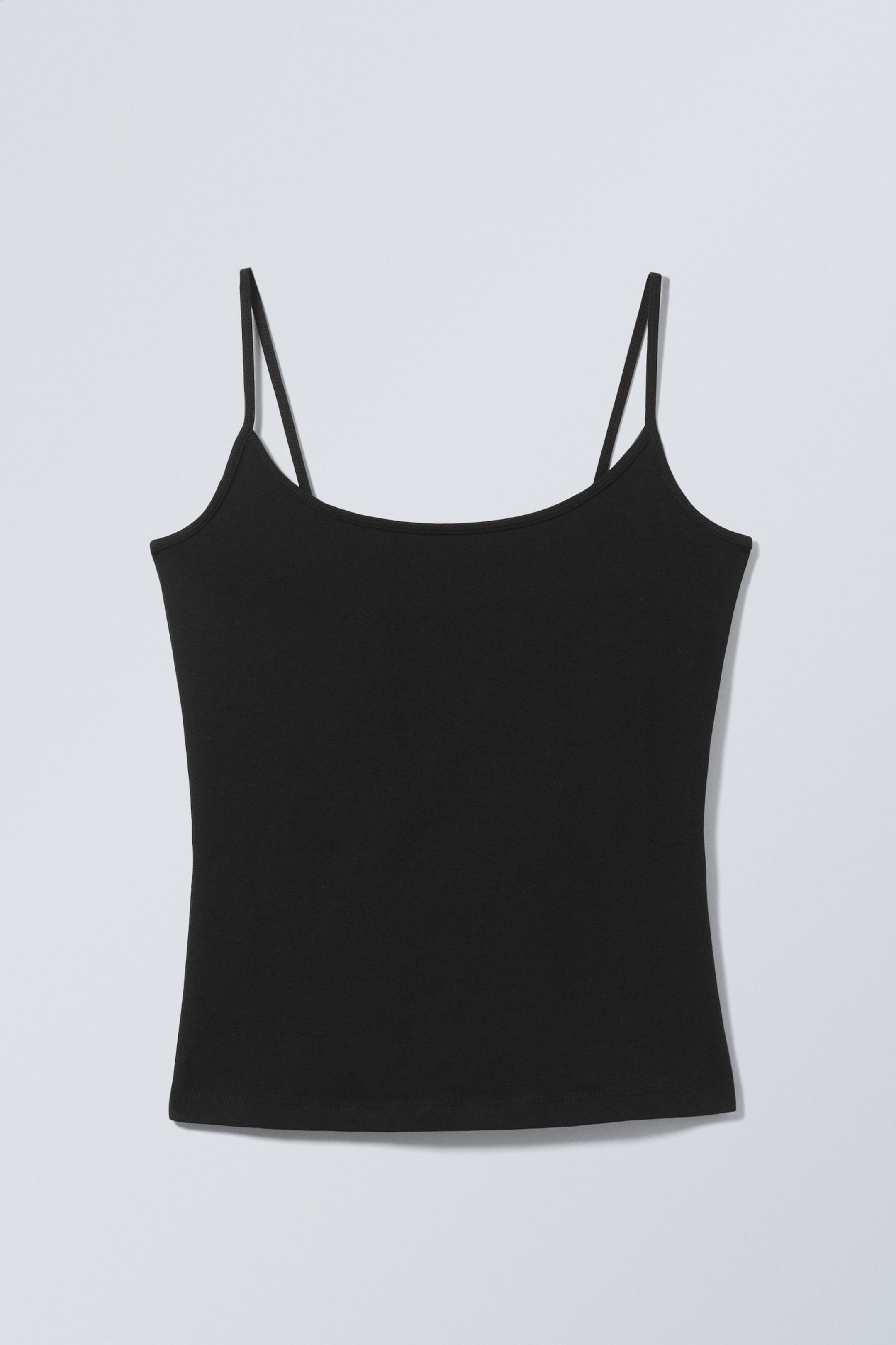 Svart - Tight strappy scoop-neck linne - 3