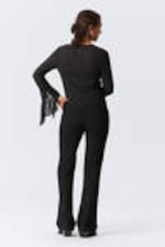 Black - Flared Suiting Trousers - 4