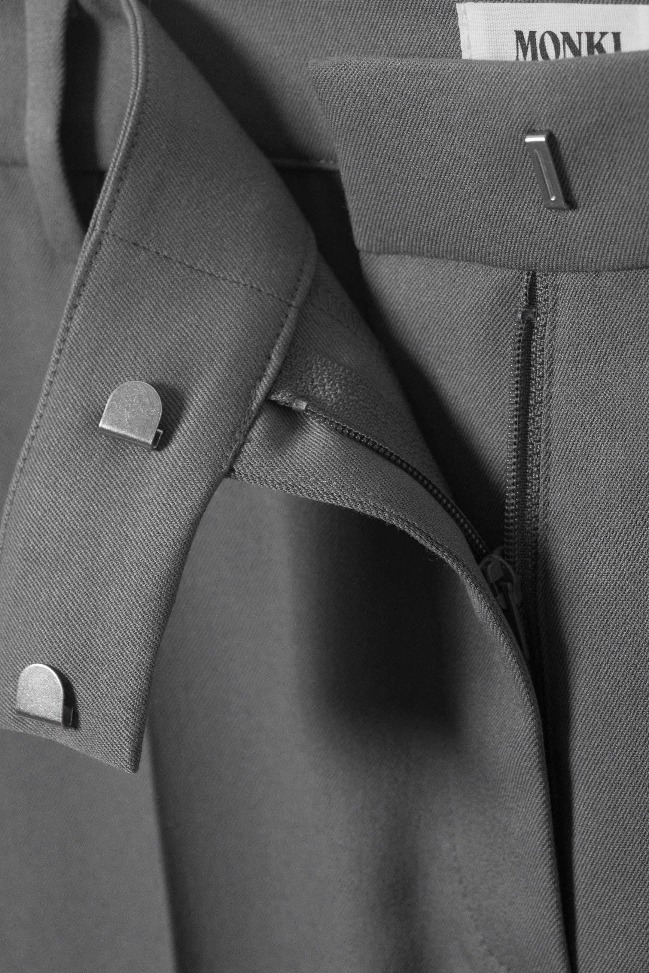 Dark Grey - Low Waisted Pleated Suiting Trousers - 7