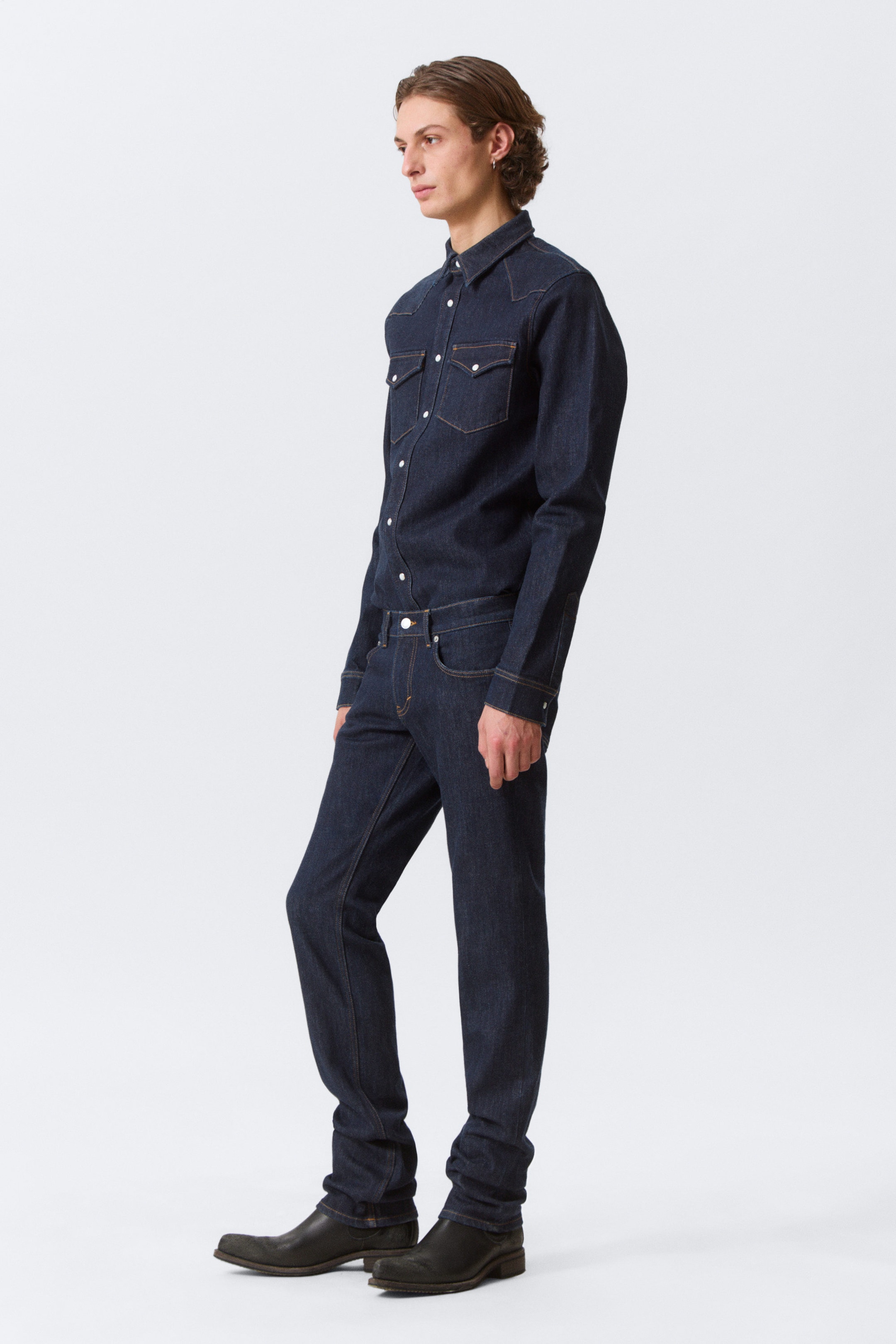 Blue Rinse - Dark Blue - Low Rise Slim Leg Jeans - 2