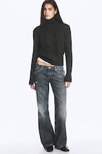 Dark Grey Melange - Double-breasted buttoned cardigan - 1