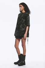 Khakigrön - Camouflage - Oversized kortärmad t-shirt med tryck - 3