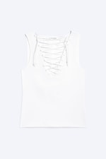 Blanc - Haut à bretelles col V - 4