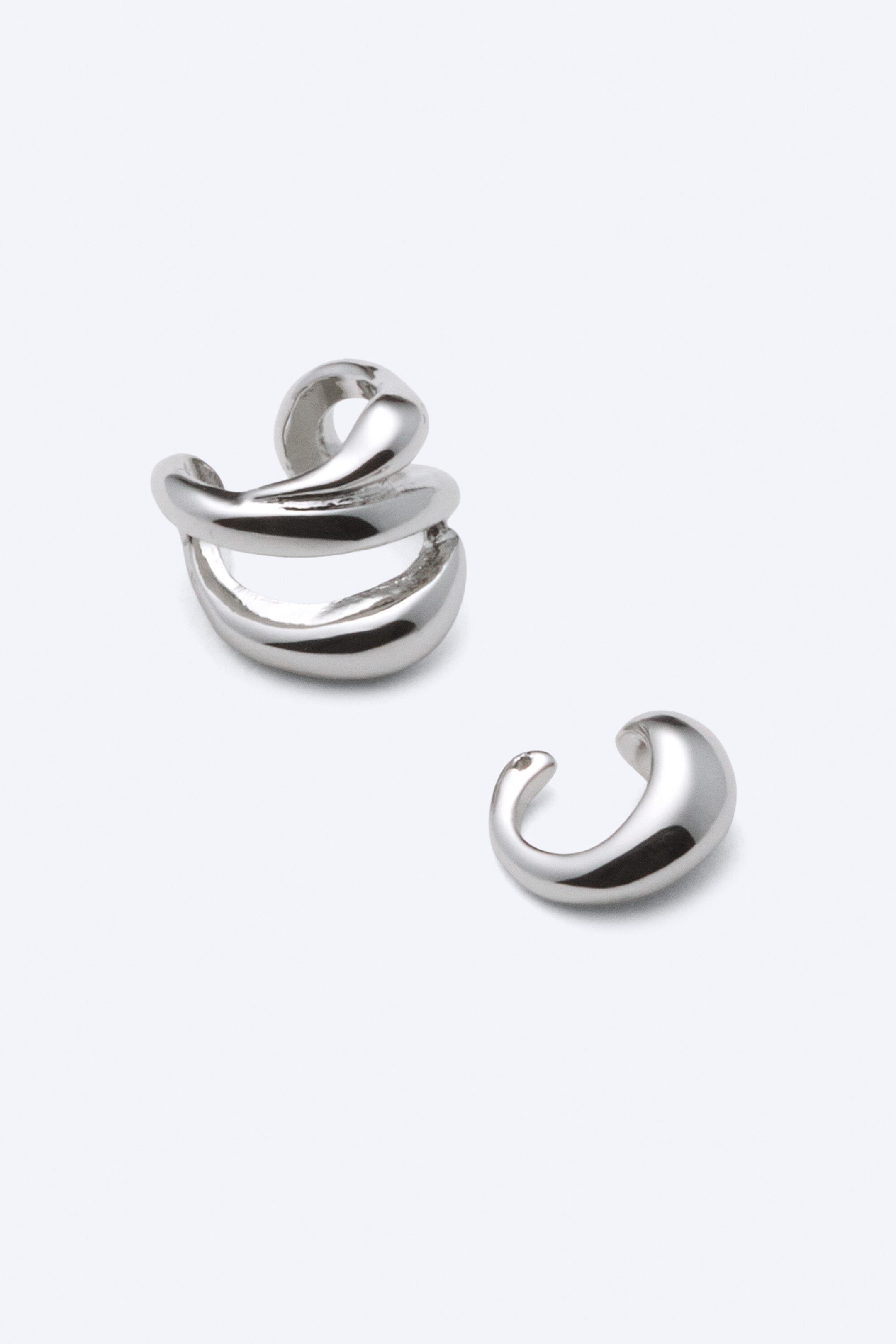 Ljus dimgrå - 2-pack wave earcuffs - 2