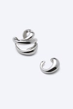 Ljus dimgrå - 2-pack wave earcuffs - 2