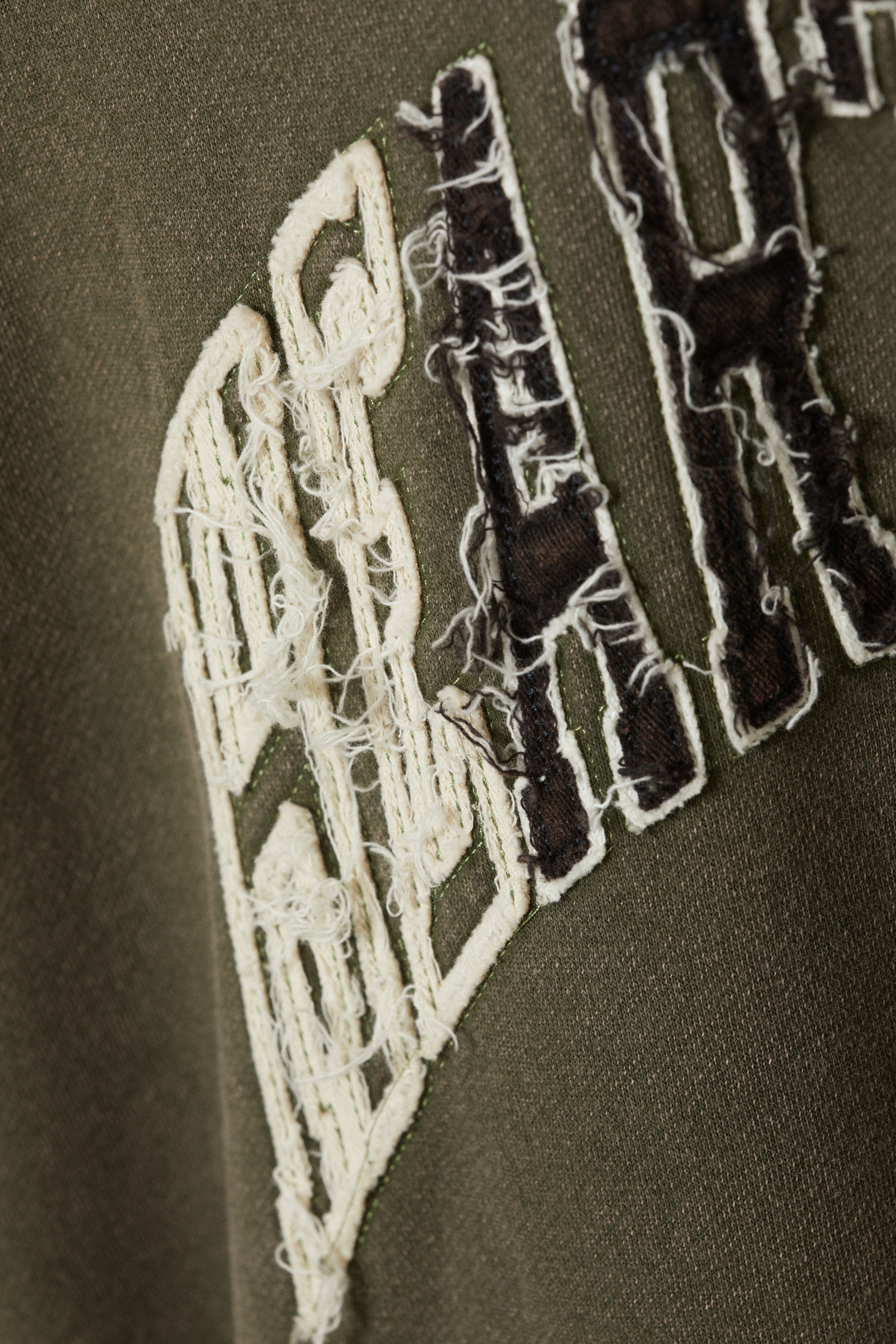 Dark Khaki Green - Heartbeat - Loose Graphic Heavyweight Hoodie - 1