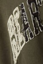 Dark Khaki Green - Heartbeat - Loose Graphic Heavyweight Hoodie - 1