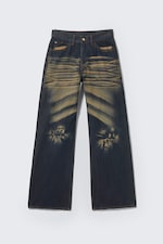 Soul Blue - Mörkblå - Looser Regular Waist Loose Straight Jeans - 0