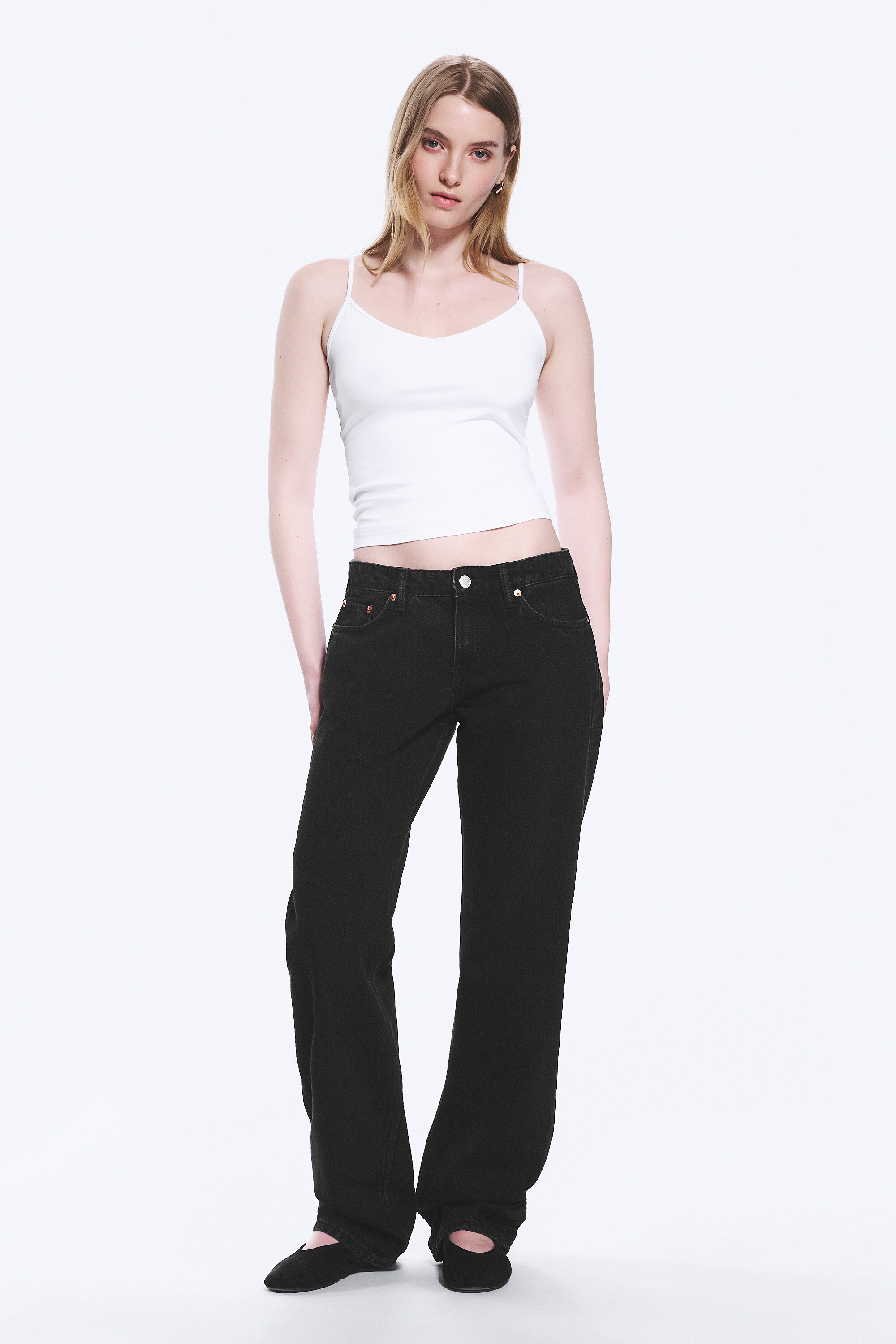 anti unisex low waist regular straight jeans - Extra Black Rinse