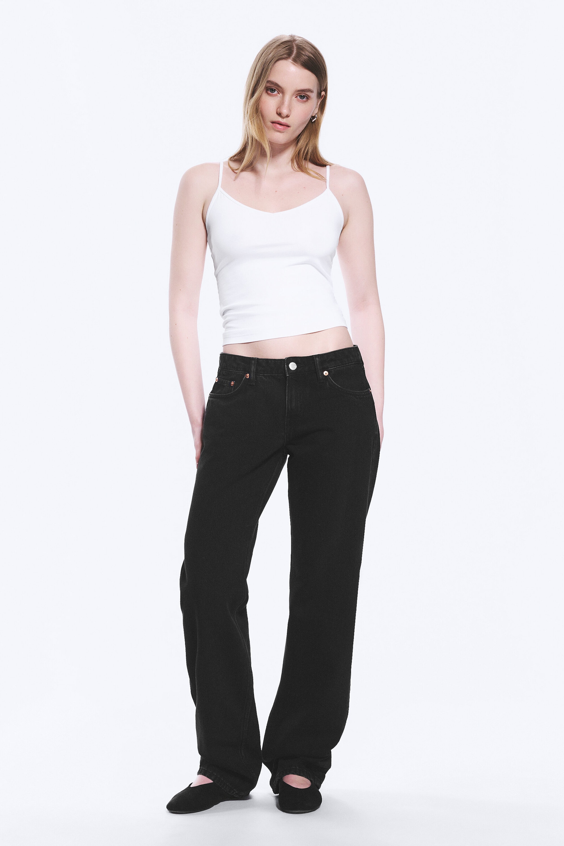 Tuned Black - Black - Arrow Low Rise Regular Straight Leg Jeans - 2