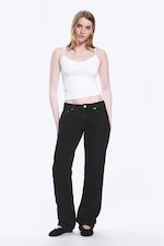 Tuned Black - Black - Arrow Low Rise Regular Straight Leg Jeans - 0