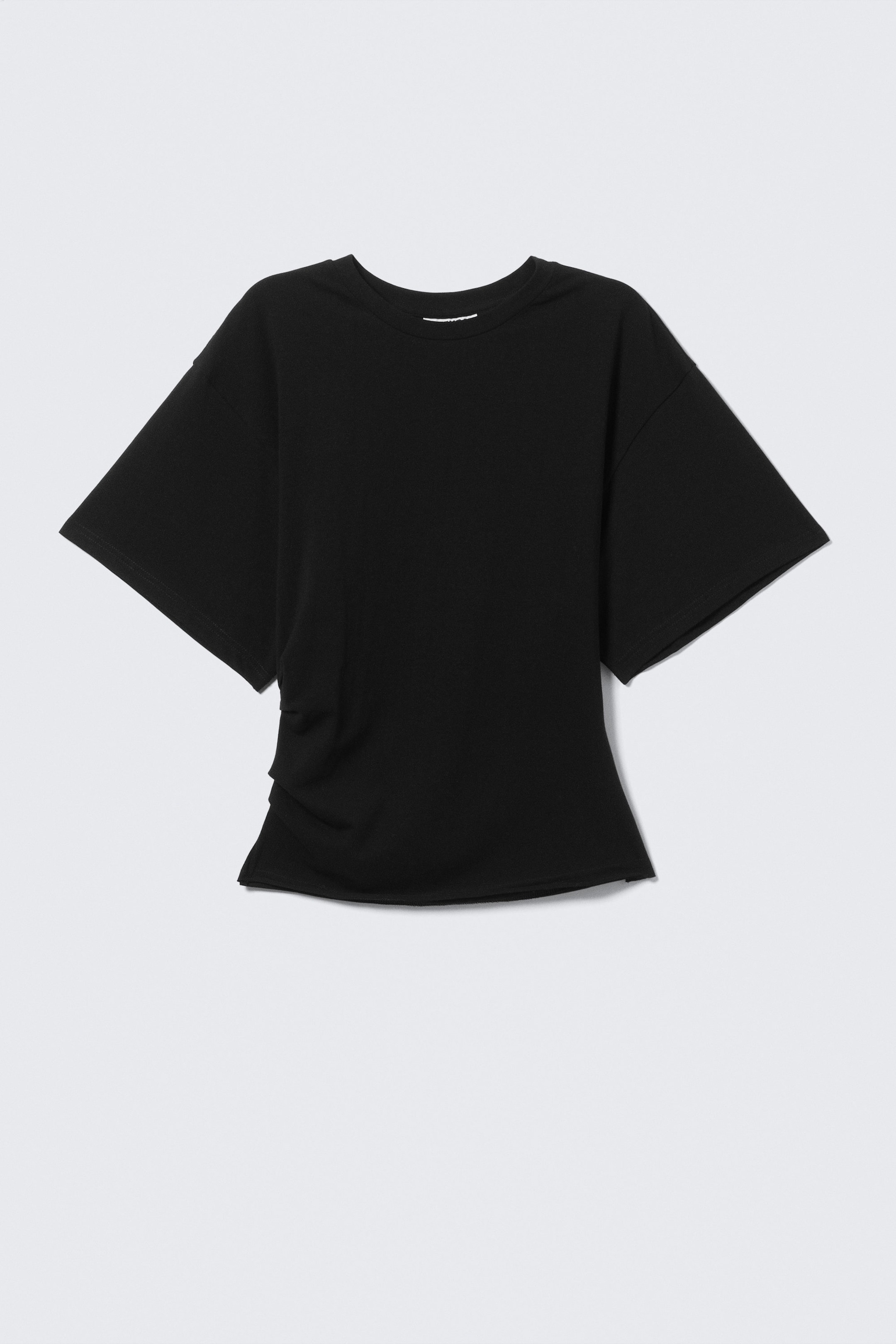 Schwarz - DRAPIERTES, ENG ANLIEGENDES T-SHIRT - 3