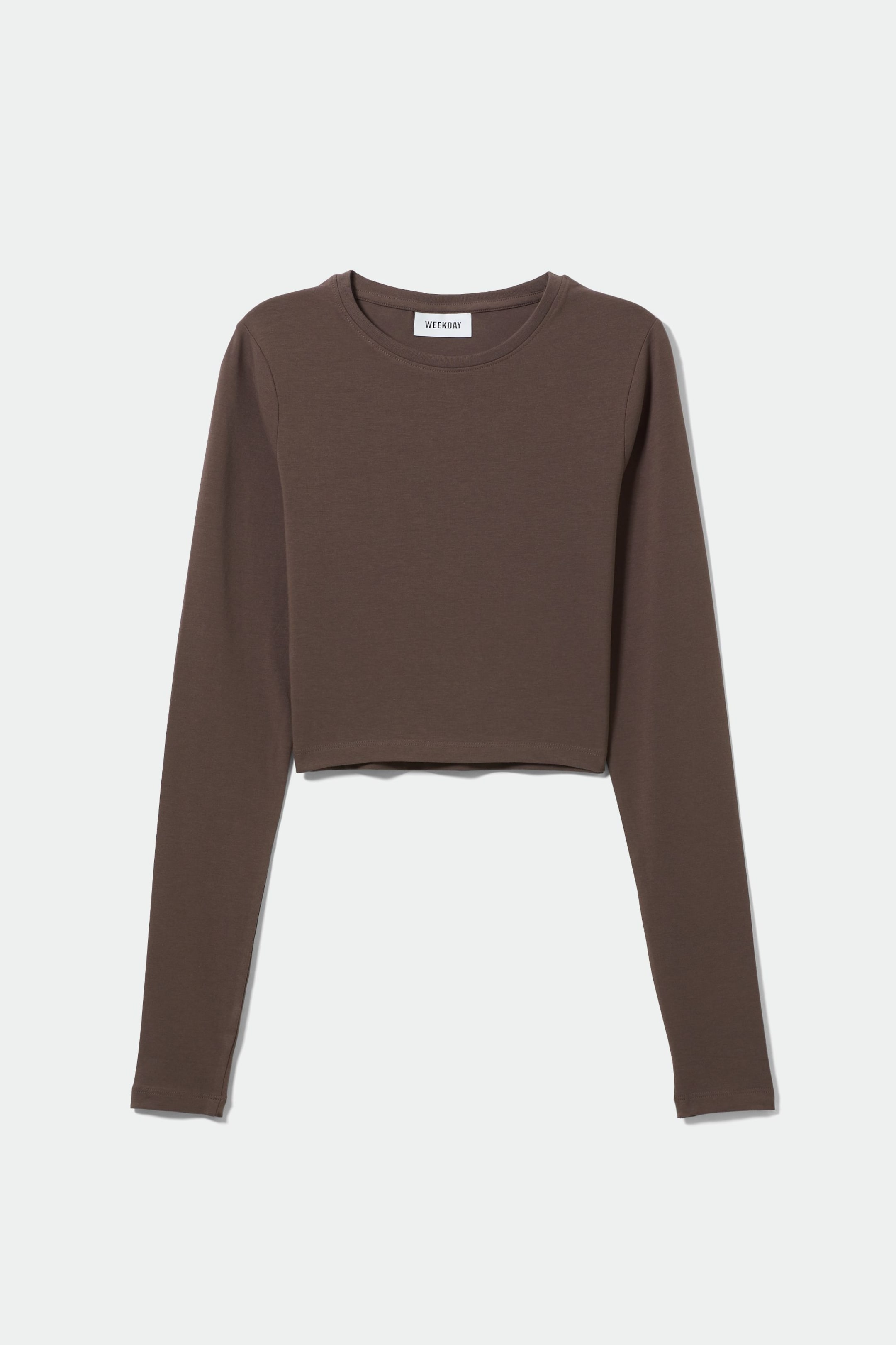Marron foncé - Crop top à manches longues - 0