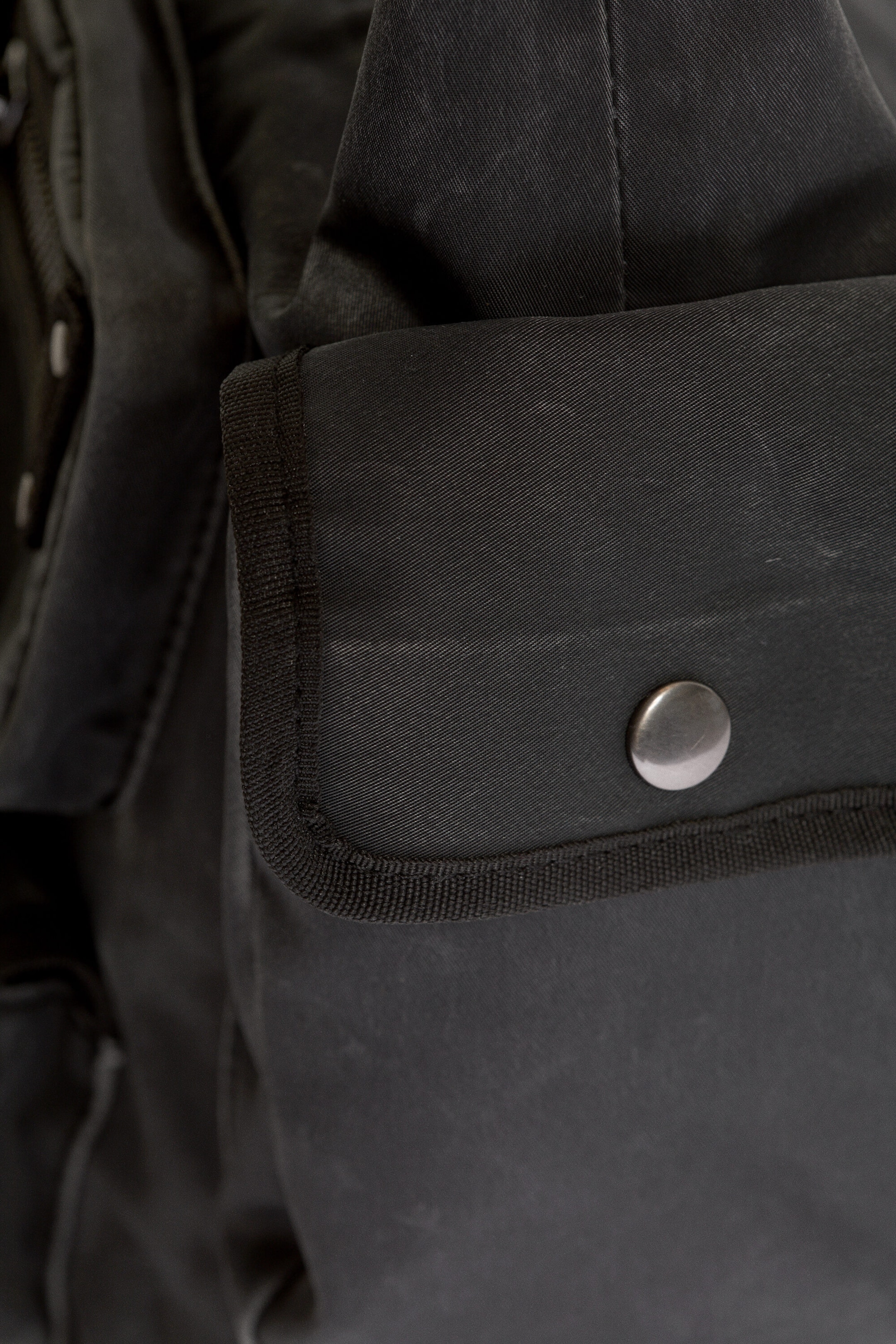 Washed Black - Multi-pocket Shoulder Bag - 4